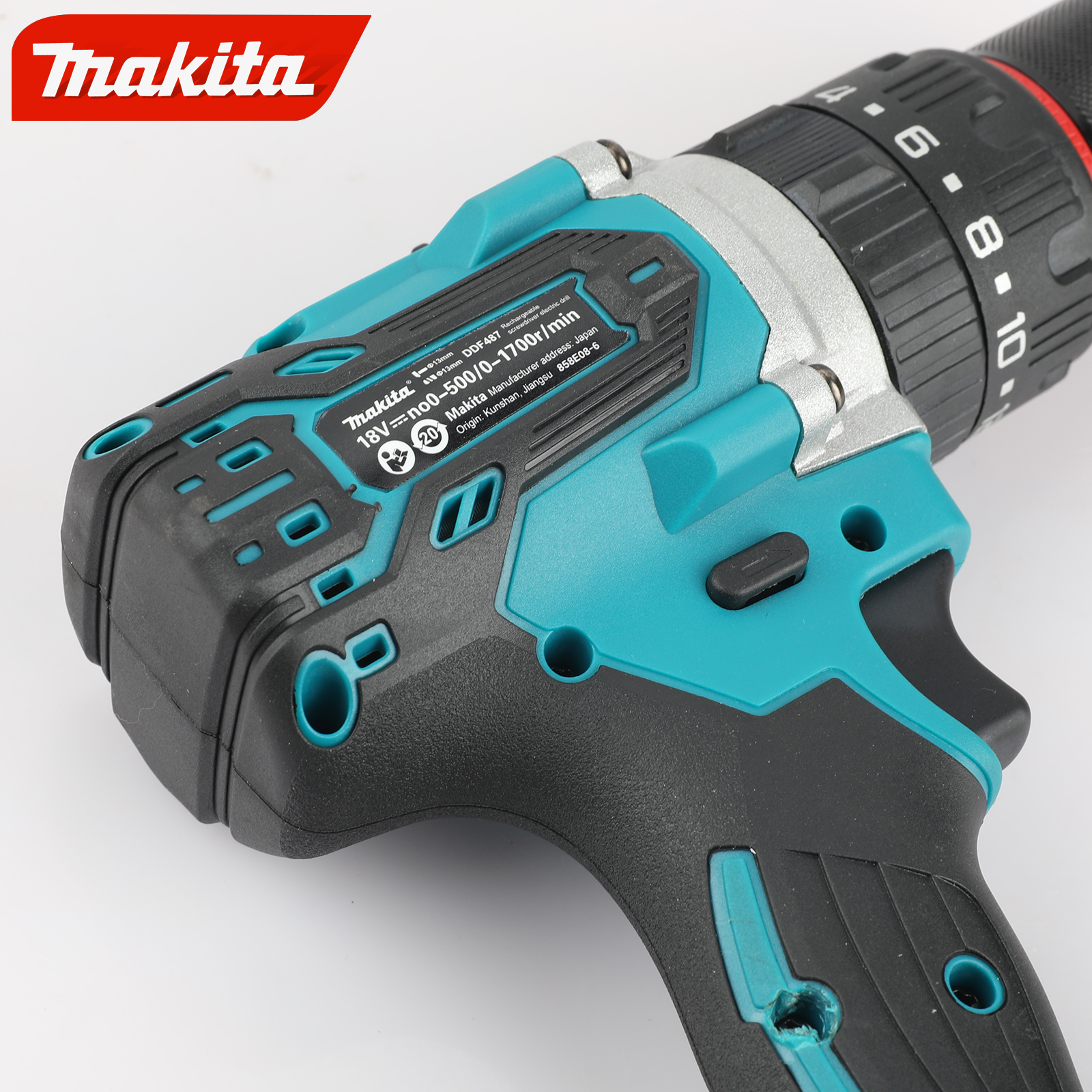 Makita DDF487 13mm power tool with 18V battery