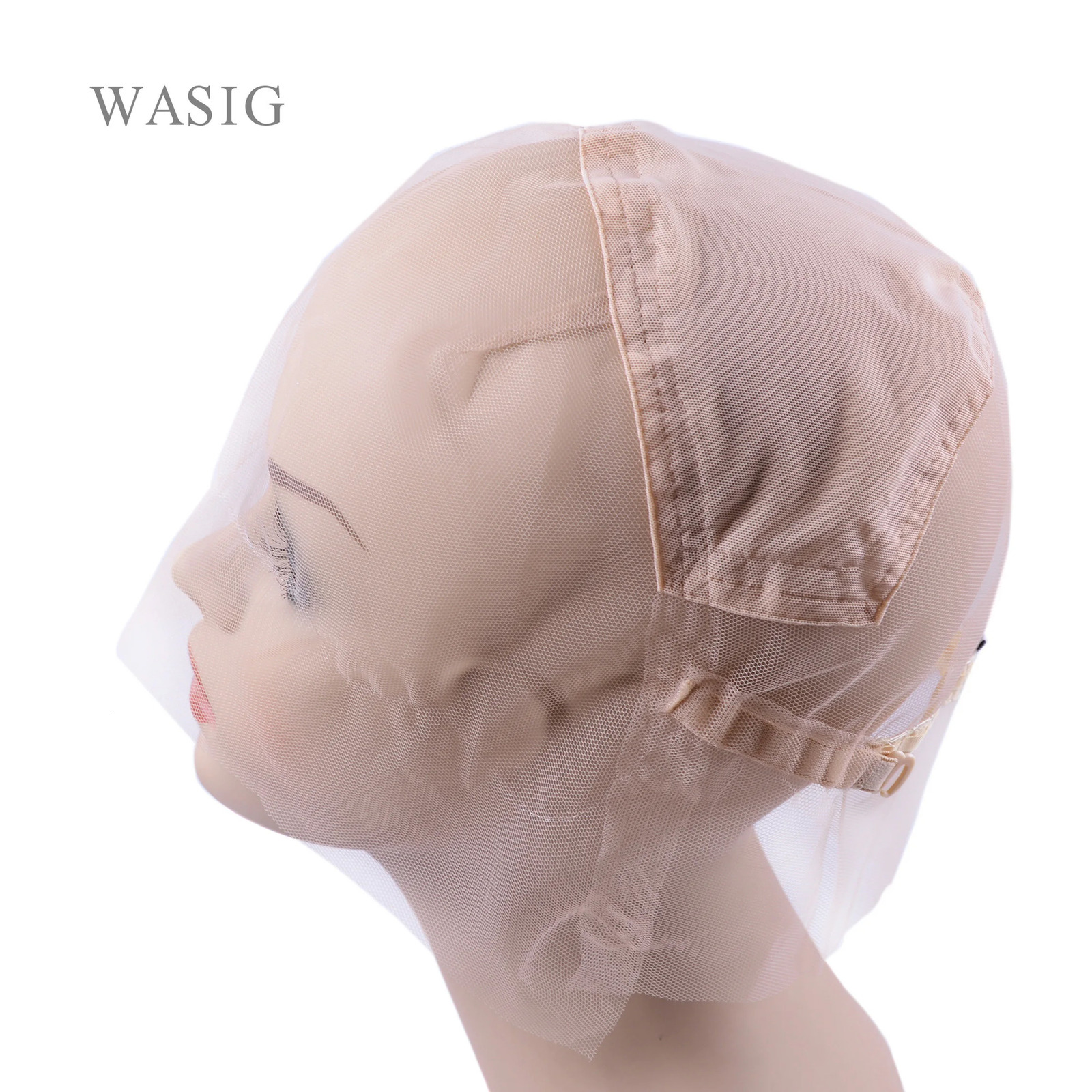1Pc Full Lace Wig Cap Base For Making Full Hand Made Wigs With Adjustable Straps Glueless Weaving Cap Customize Hairnets 241219