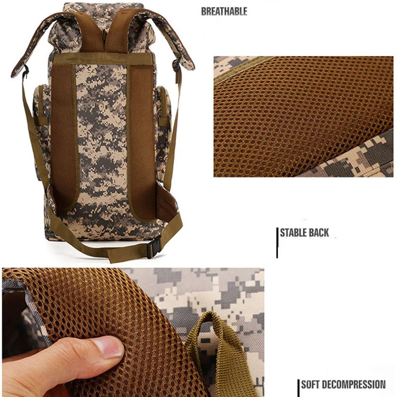 80L Tactical Backpack Waterproof Trekking Fishing Hunting Bag Molle Backpack Outdoor Sport Military Rucksacks 241219