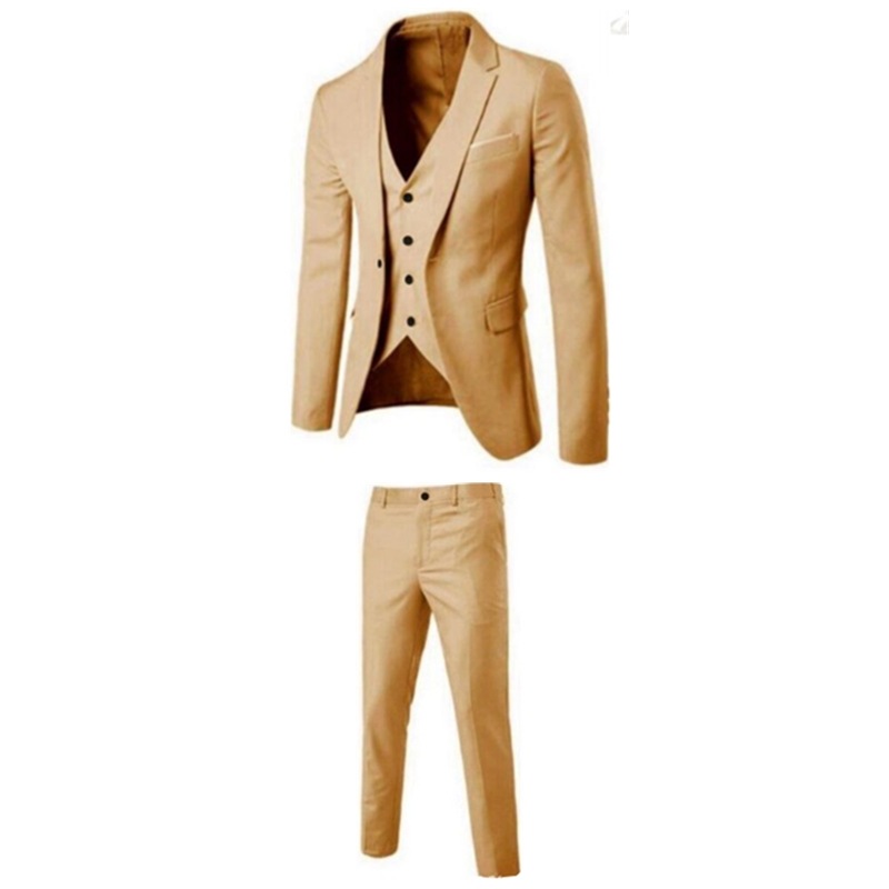 K825 Men's Slim Fit Three-Piece Business Suit Set - High-End Wedding Groom Attire