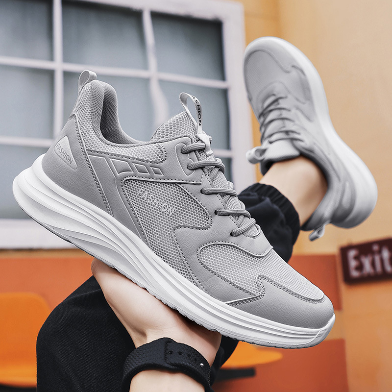 Men Sports Shoes Fashion Simple Design Versatile Trendy Versatile Casual Style Breathable Comfort Anti-slip Wear-resistant Triple Black White Grey Fre