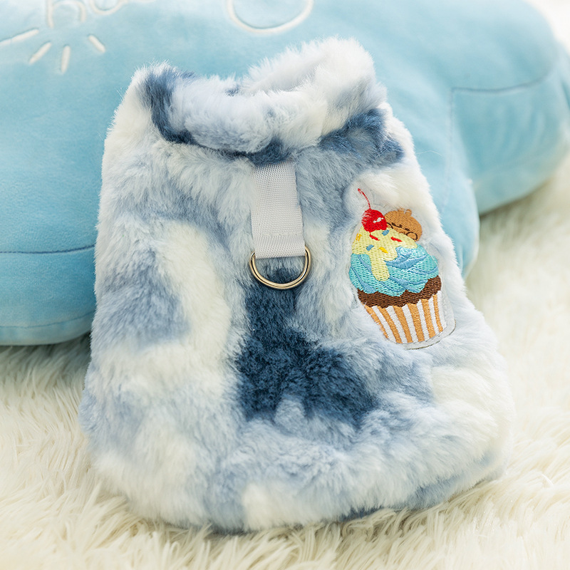 Dog clothes, autumn and winter, vest velvet clothes, teddy bear, small dog pet clothes HS33