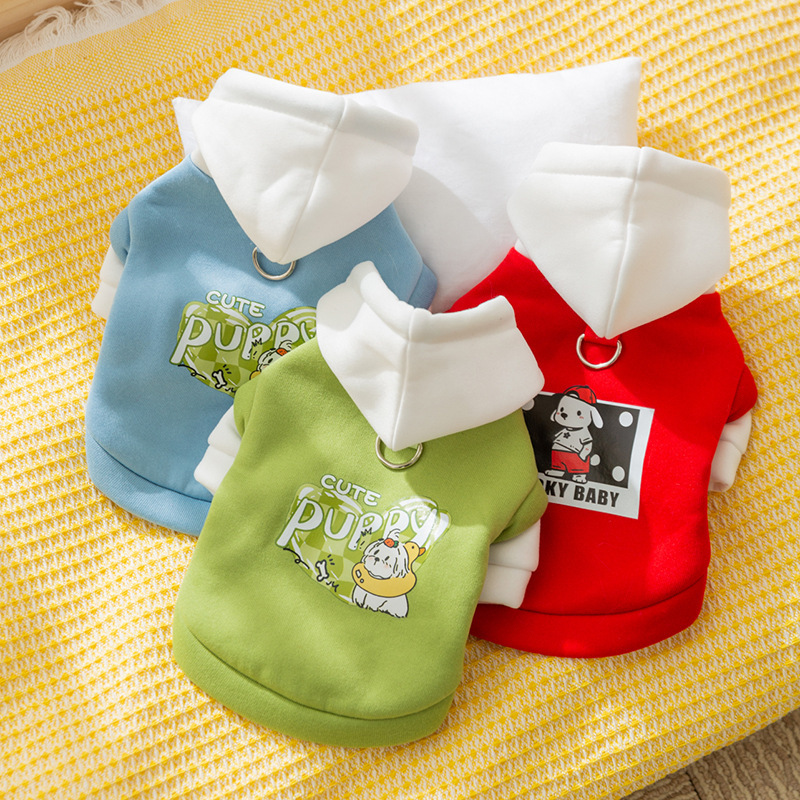 New autumn and winter trendy and cool casual little dog clothes, hoodies, thin designs for cats, small and medium-sized