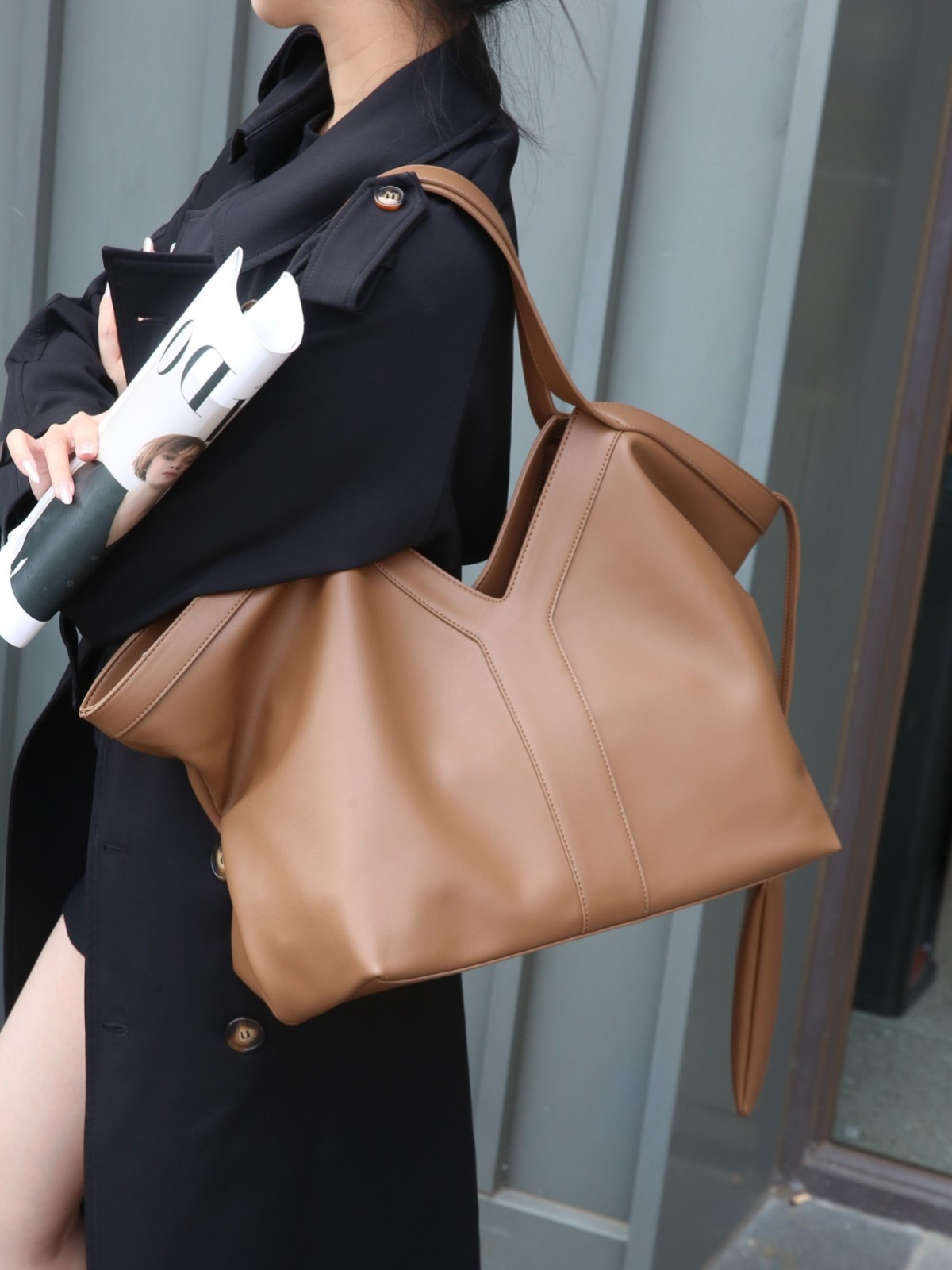 Shoulder Bags High-end Brand Genuine Leather Women's Retro Large Capacity Underarm Y Letter Design Versatile