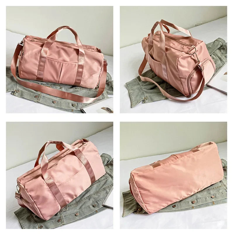 Outdoor Waterproof Nylon Sports Gym Bags Men Women Training Fitness Travel Handbag Yoga Mat Sport Bag with shoes Compartment 241219
