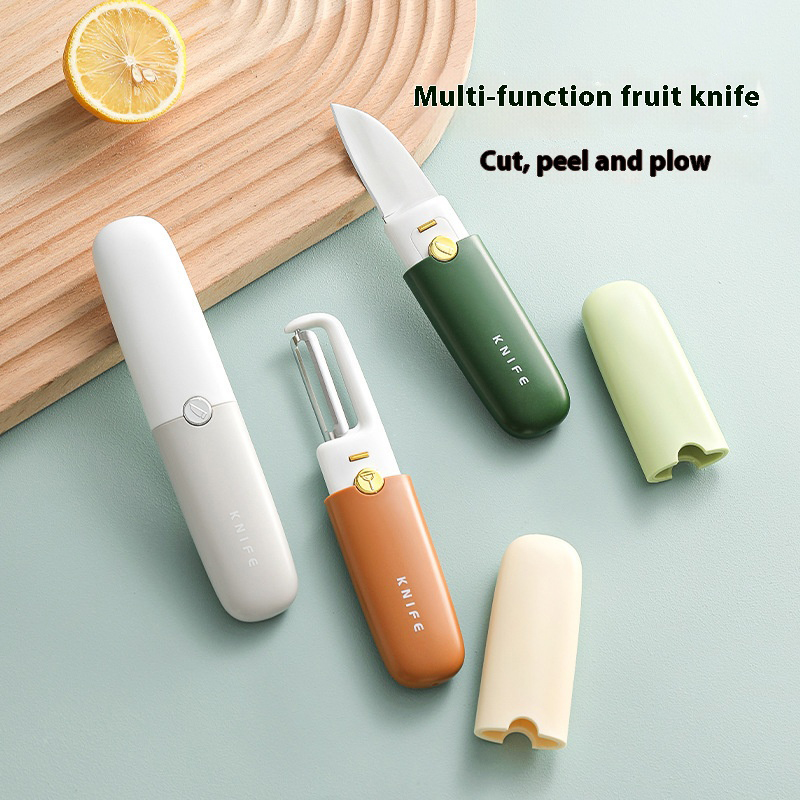 Double-ended fruit knife peeler student dormitory multifunction apple peeling office convenient Carrying Melon Peeler