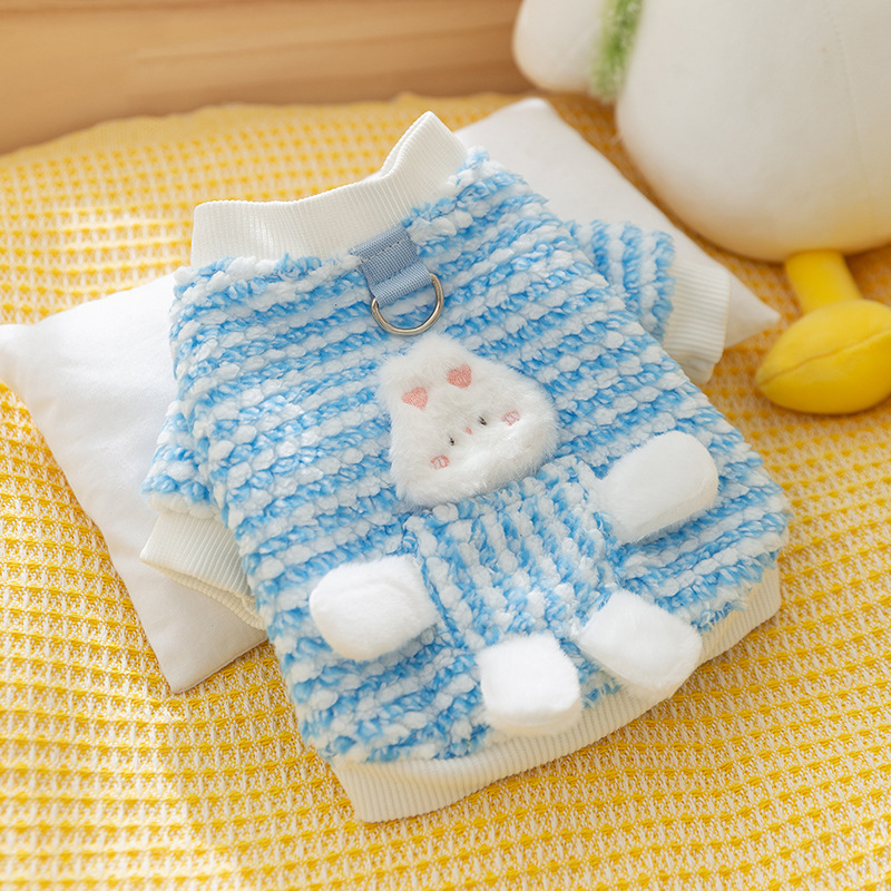 Dog clothes, autumn and winter velvet mouth bag, two foot velvet clothes, teddy cat clothes, pet clothing and supplies HS35
