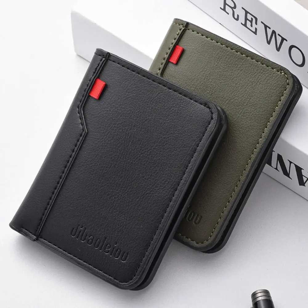 Hot Sale Minimalist PU leather retro mens wallet soft and lightweight coin wallet ultra-thin wallet wallet mens wallet Z241219