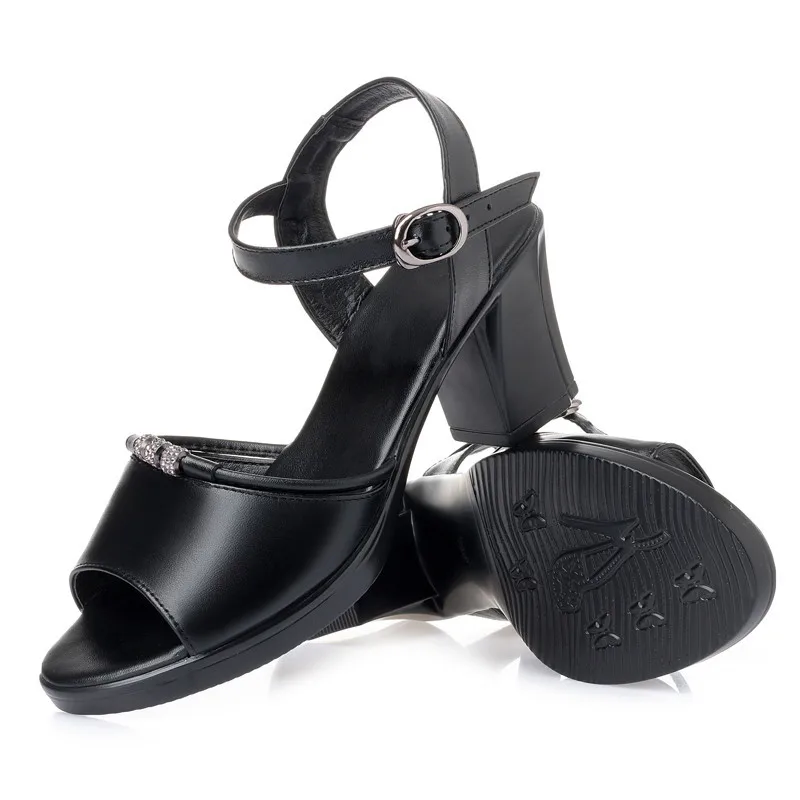 AIYUQI Women's Sandals High Heel Summer Women's Fashion Sandals Thick Heel Open Heel Roman Sandals Ladies