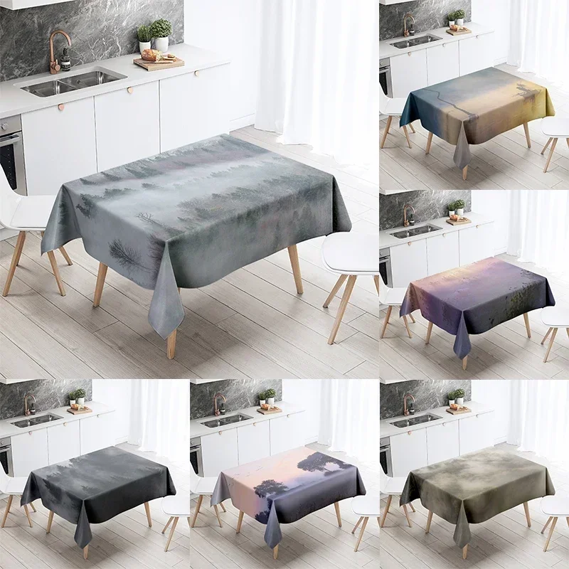 Misty Peak View Tablecloth Party Restaurant Banquet Decoration Anti-Stain Waterproof Home BBA110