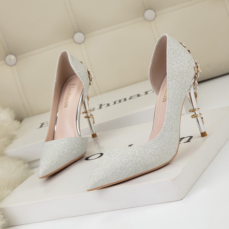 New 2023 Metal wer Pumps New Designer High Women Satin Stiletto Heels 10 Cm Sexy Wedding Shoes Plus Size 41 b0fa