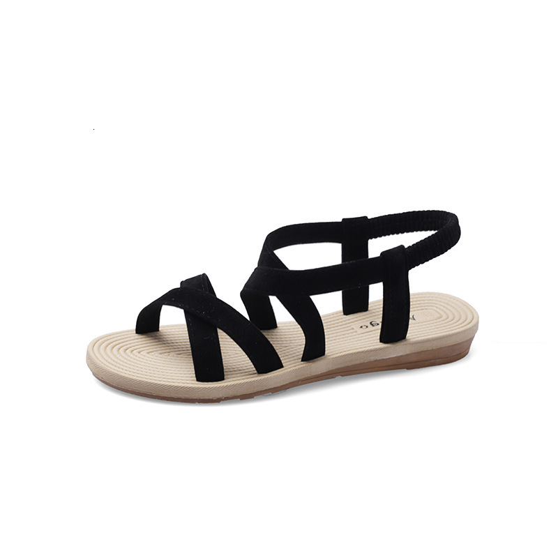 Sandals Women Ddmywed S Summer New Korean Edition Versatile Heel Flat Bottom Open Toe Simple One Line Buckle Strap Student Roman Shoes Chinese Brand F