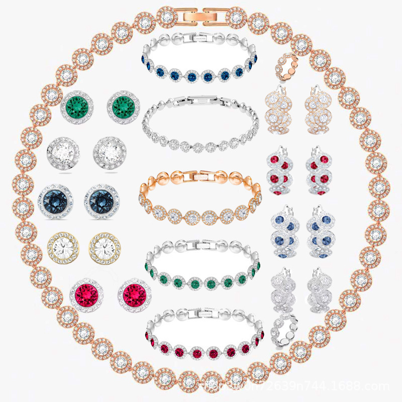 Designer Jewelry Set Rhinestone Necklace Bracelet Earrings Sets Adjustable Jewelry Christmas Valentine's Day gifts Top Quality