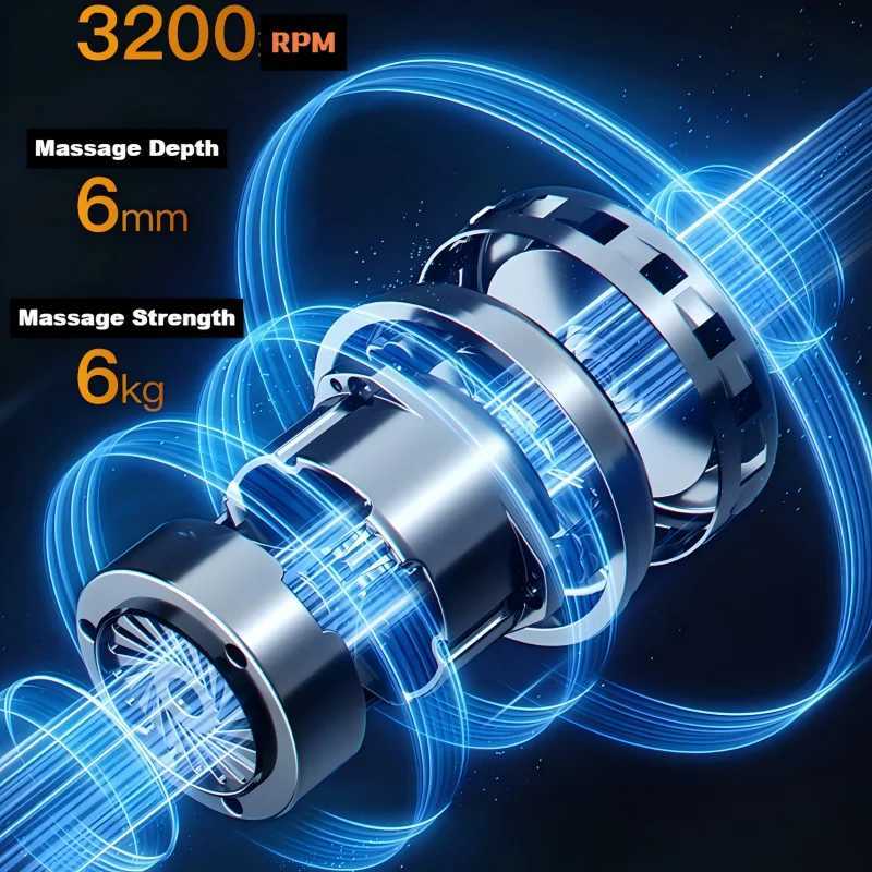 Professional Golder Small Triangle Massage Gun 9 Gears 9 heads Deep Tissues Muscle Massager 1500mAh Long Life Fascia GunXJ241219
