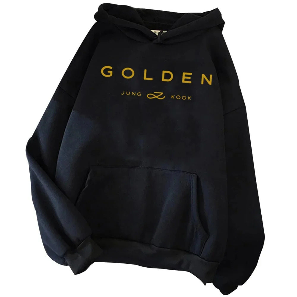 2024 Jungkook Kpop Hoodie Vintage Sweatshirt Sudaderas Winter Warm Golden Album Merch Unisex Hoodies Man Woman y241218