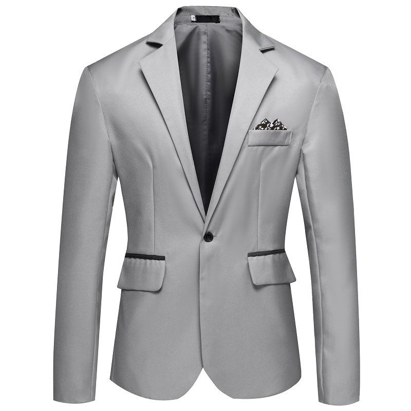 Autumn Men's Business Suit with Single Breast Design and Side Slit Ideal for Cross-border Amazon Exports