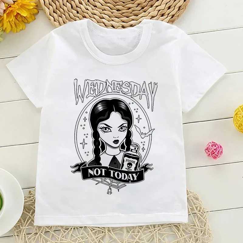 Tshirt Wednesday Addams Children T-Shirt I Hate People s Clothes Kid Girl Boy Nevermore Academy T Shirt Baby Casual TopXJ241219