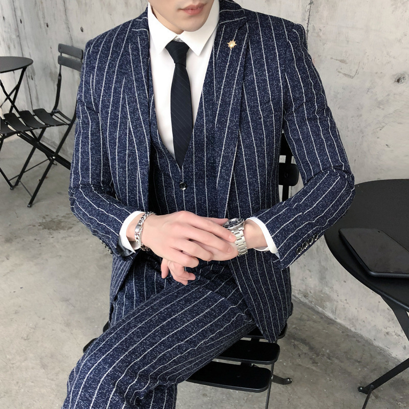 H1219Korean youth handsome British style slim suit best man groom wedding dress