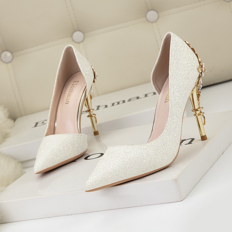 New 2023 Metal wer Pumps New Designer High Women Satin Stiletto Heels 10 Cm Sexy Wedding Shoes Plus Size 41 b0fa