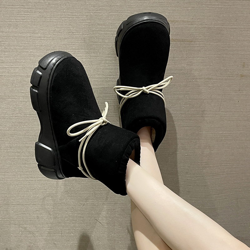Women Fashion Slippers High-top Cotton Shoes Winter Korean Version Thick Sole Velvet Warmth Trendy Outdoor Wear Multi Color Free shipping