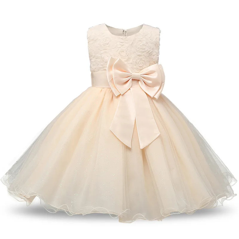 Baby Girls Dress Princess Party Dress Flower Elegant Wedding Gown Big Bow Birthday Kids Dresses for Girls Children Tutu Dresses 241219