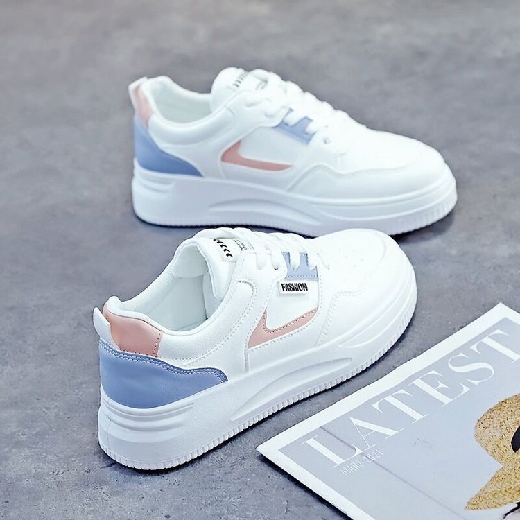 Korean version of small white women 2025 hot spring and autumn new breathable thick sole board lace-up designer women's shoes