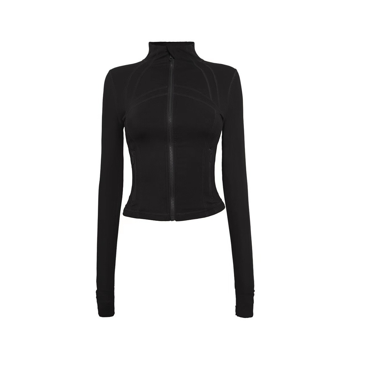 Women Designer Yoga Cropped DF Jacket Gold Zipper Tights Buttery Soft Activewear Slim Fit Zip Thumb Hole Running Workout Fiess Golden Zipper Jackets