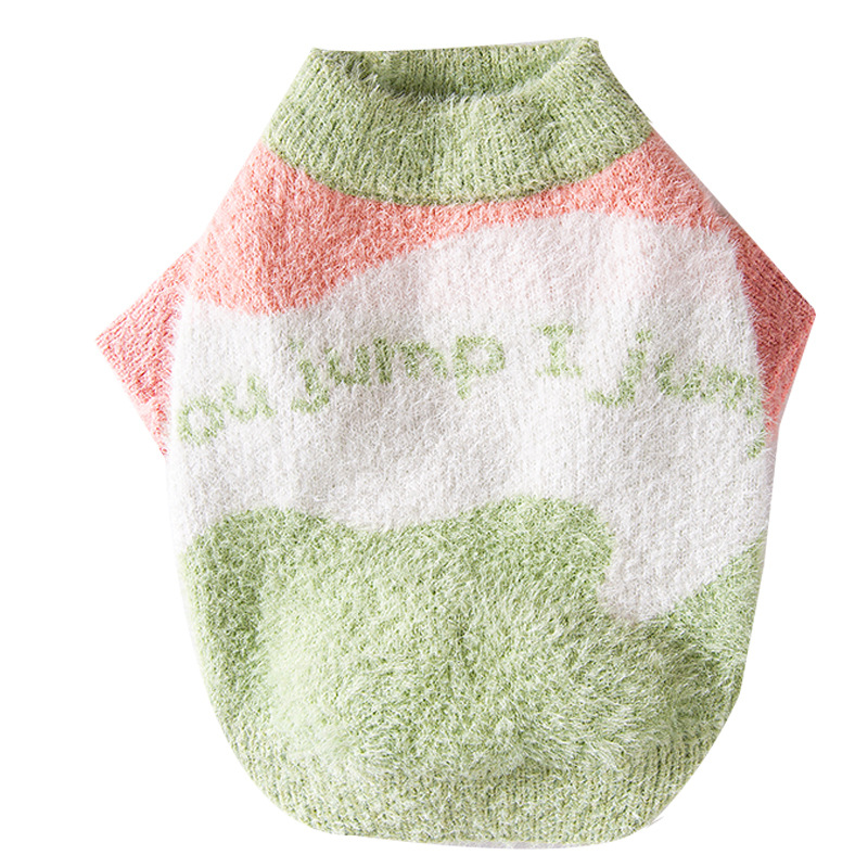New autumn and winter clothing for puppies and dogs rainbow pullover sweater to keep warm for puppies Dog Apparel Pet Clothes