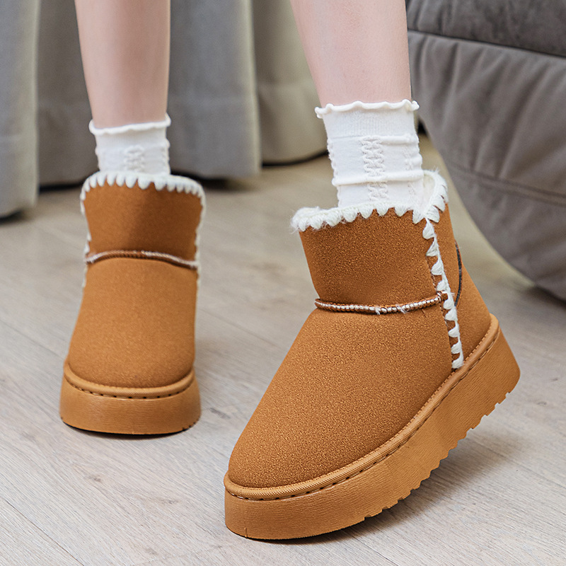 Women's tube 2025 new fashion warm short boots winter plus designer thickened hot bread snow cotton shoes