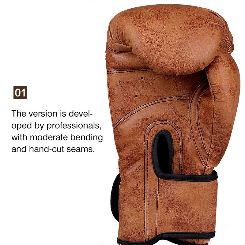 Retro Color Adult Kids WomenMen Boxing Gloves Pu Leather MMA Muay Thai Boxe De Luva Mitts Sanda GYM Equipment 6 8 10 12OZ Boks 241218