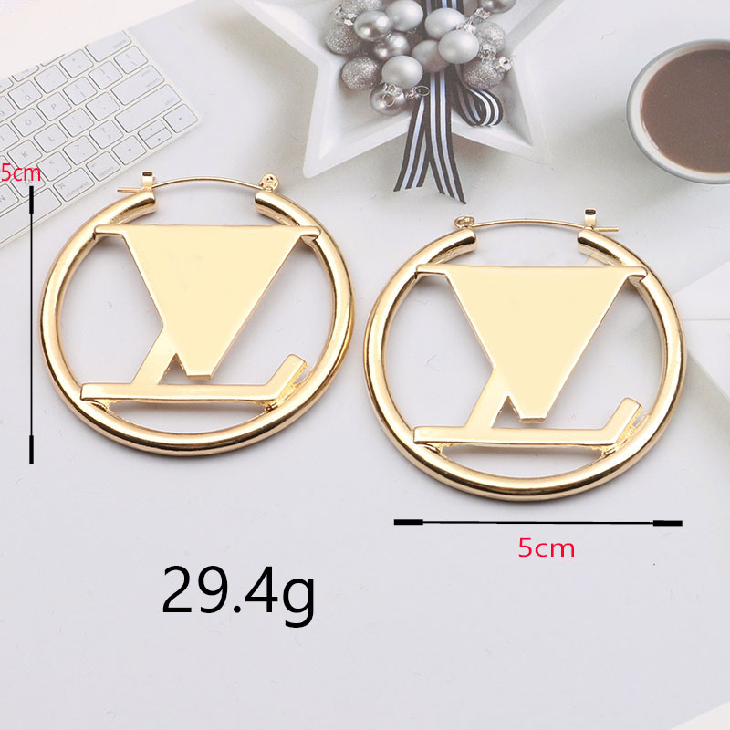5CM Hoops Big Gold Hoop Earrings Lady Orrous Girls Ear Studs Classic Jewelry Earring Valentine's Day Gift Engagement for Women