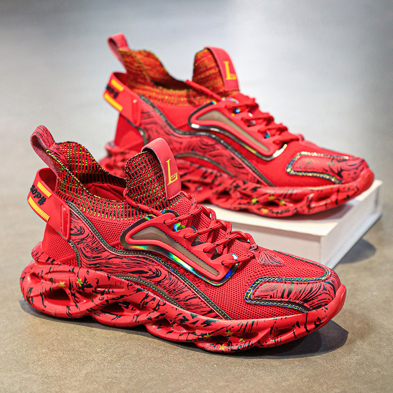 2025 Running Shoes Graffiti Print Fashion Sneaker Thick Sole Breathable Jogging Gym Sports Shoes