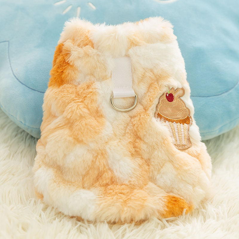 Dog clothes, autumn and winter, vest velvet clothes, teddy bear, small dog pet clothes HS33