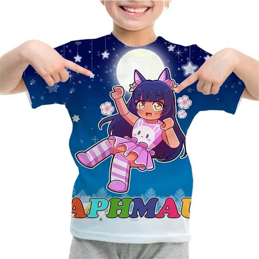 Aphmau 3D Print T Shirt for Kids Girls Tshirts Boys Anime T-shirts Camiseta Toddler Kaii Tee Tops Childrens ClothingXJ241219