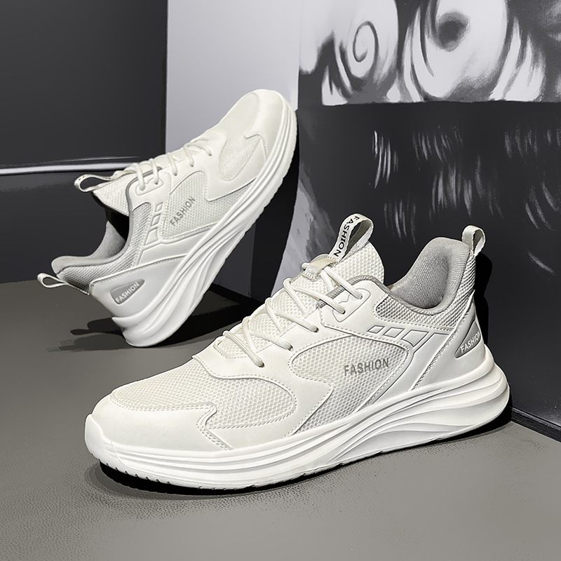 Men Sports Shoes Fashion Simple Design Versatile Trendy Versatile Casual Style Breathable Comfort Anti-slip Wear-resistant Triple Black White Grey Fre