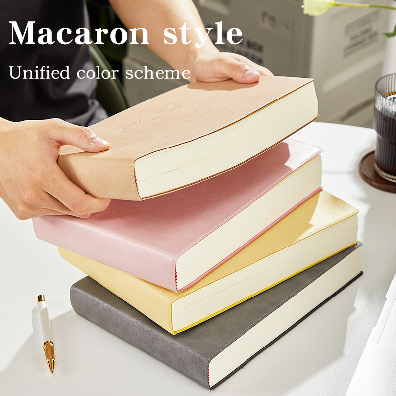 Elegant Leather-Bound Student Coursework Book - Simple Design with Vertical Lined Pages for Meetings and Workshops