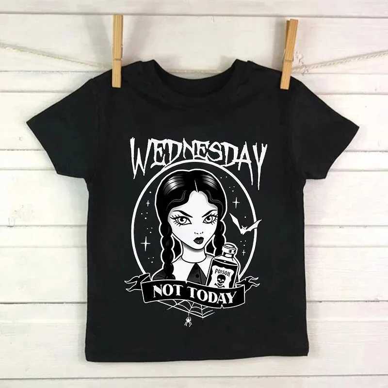 Tshirt Wednesday Addams Children T-Shirt I Hate People s Clothes Kid Girl Boy Nevermore Academy T Shirt Baby Casual TopXJ241219