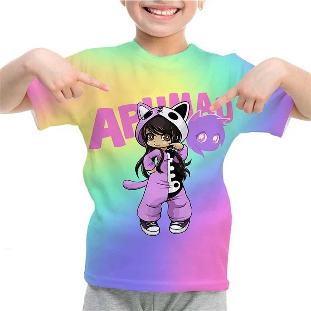 Aphmau 3D Print T Shirt for Kids Girls Tshirts Boys Anime T-shirts Camiseta Toddler Kaii Tee Tops Childrens ClothingXJ241219