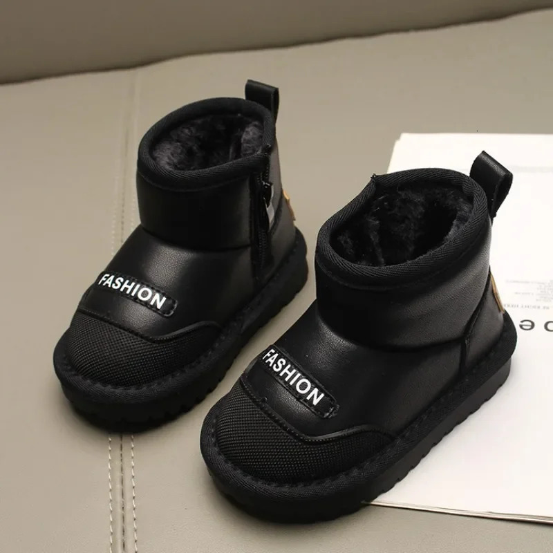 Kids Snow Boots Winter Children Short Ankle Boots for Girls Non-slip Thick Plush Fur Rubber Boots for Boys Warm Fashion 241219