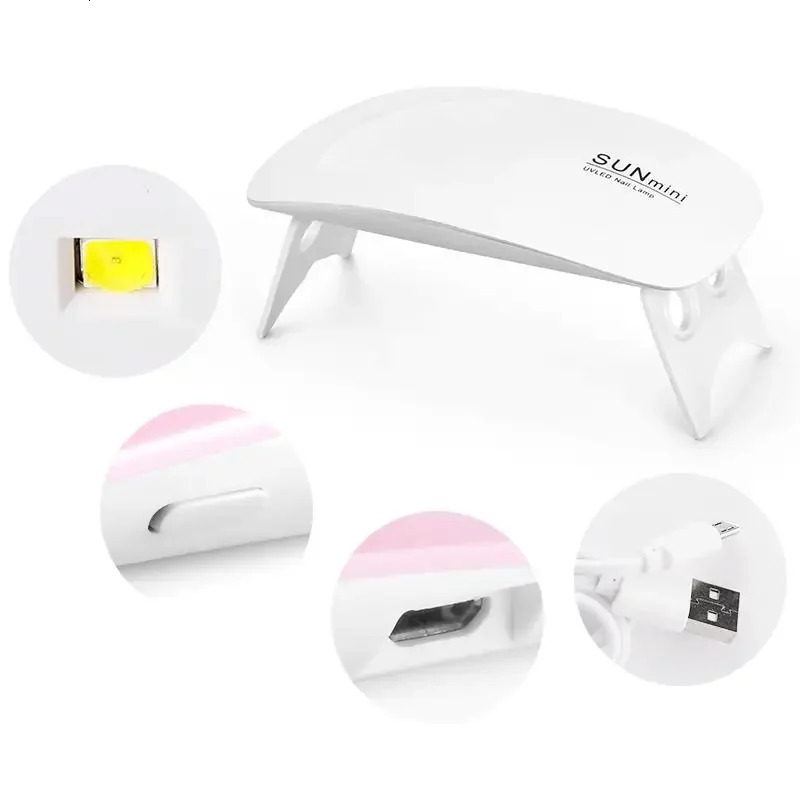 Nails SUNmini 6W LED Nail Dryer Portable USB Cable UV Curing Lamp for Gel Based Polishes Manicure/Pedicure Gel Machine 241219