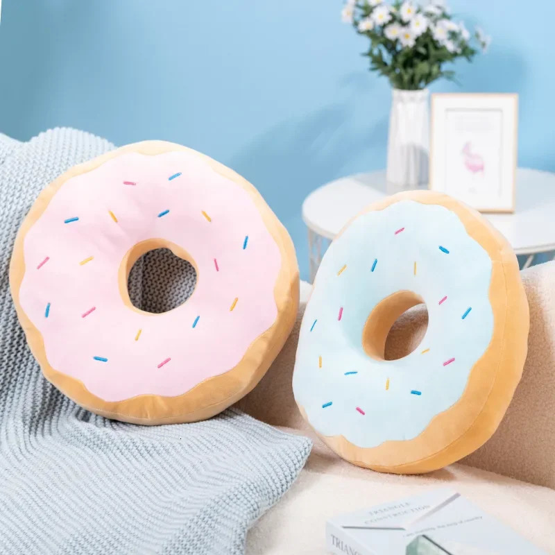 Simulation Donut Pillow Cushion Dessert Shop Gift Girlfriend Home Cushion Childrens Playground Decoration 241219