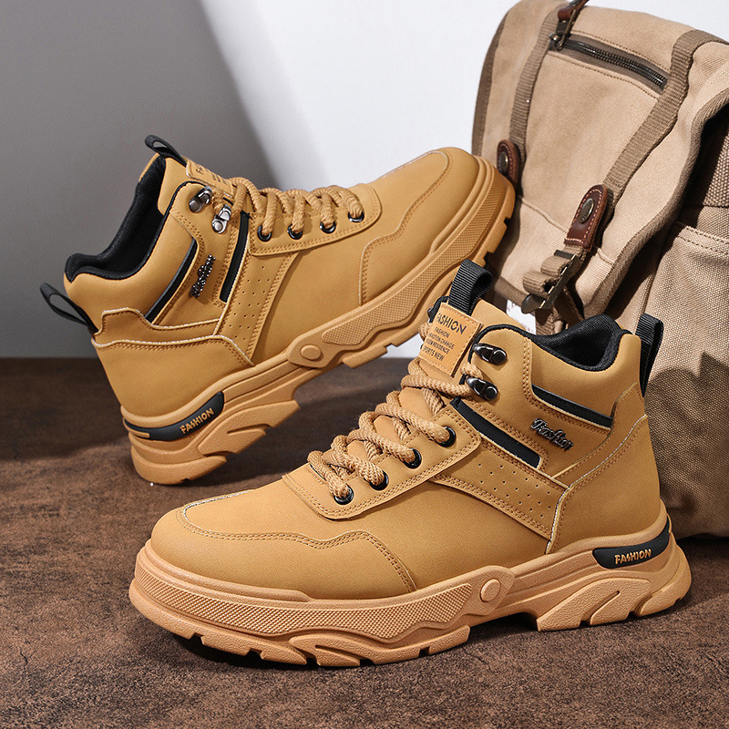 Men Boots Fashion Leisure Outdoor Thick Sole Anti-slip NEW hot Wear-resistant Autumn Winter Versatile Simple Designer Shoes Triple Black hot Khaki Fre