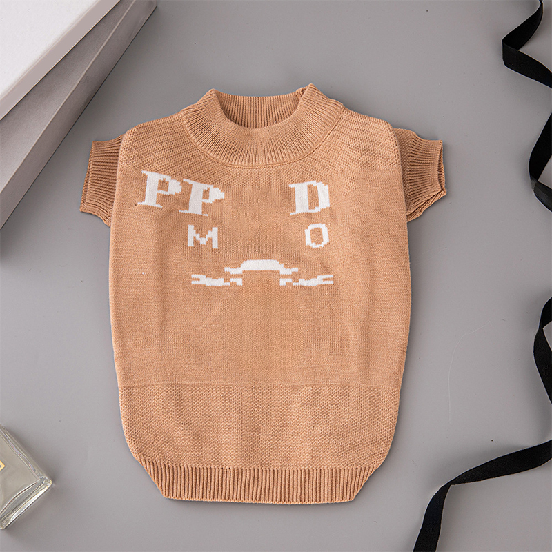 Designer Knitted Apparel Dog Supplies Winter Sweater Turtleneck Cold Weather Puppy Cat Jumper Clothing Strap Short Sleeve Free shipping