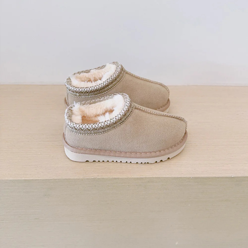 Children Genuine Cow Leather Snow Boots Baby Candy Color Warm Cotton Shoes Girls Fashion Slipin Princess Short 241218 - view 5