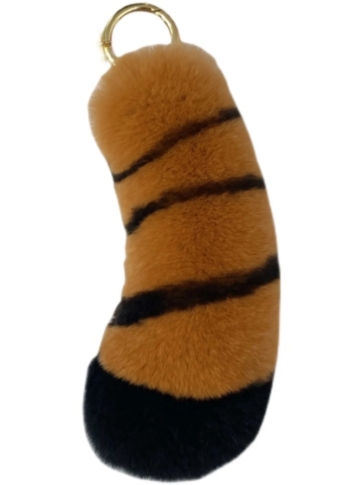 Natural Rex Rabbit fur tiger tail keychain handbag backpack talisman 241218