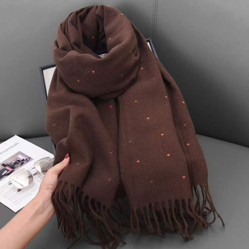 T017 scarf women's autumn and winter new warm thick neck scarf student Korean version all-match shawl
