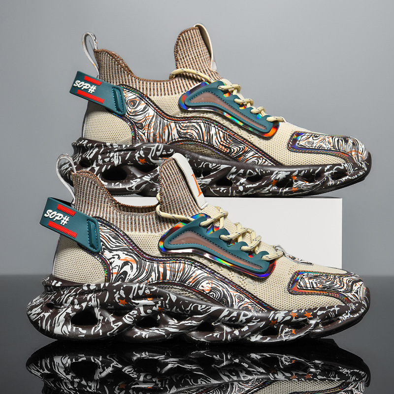 2025 Running Shoes Graffiti Print Fashion Sneaker Thick Sole Breathable Jogging Gym Sports Shoes