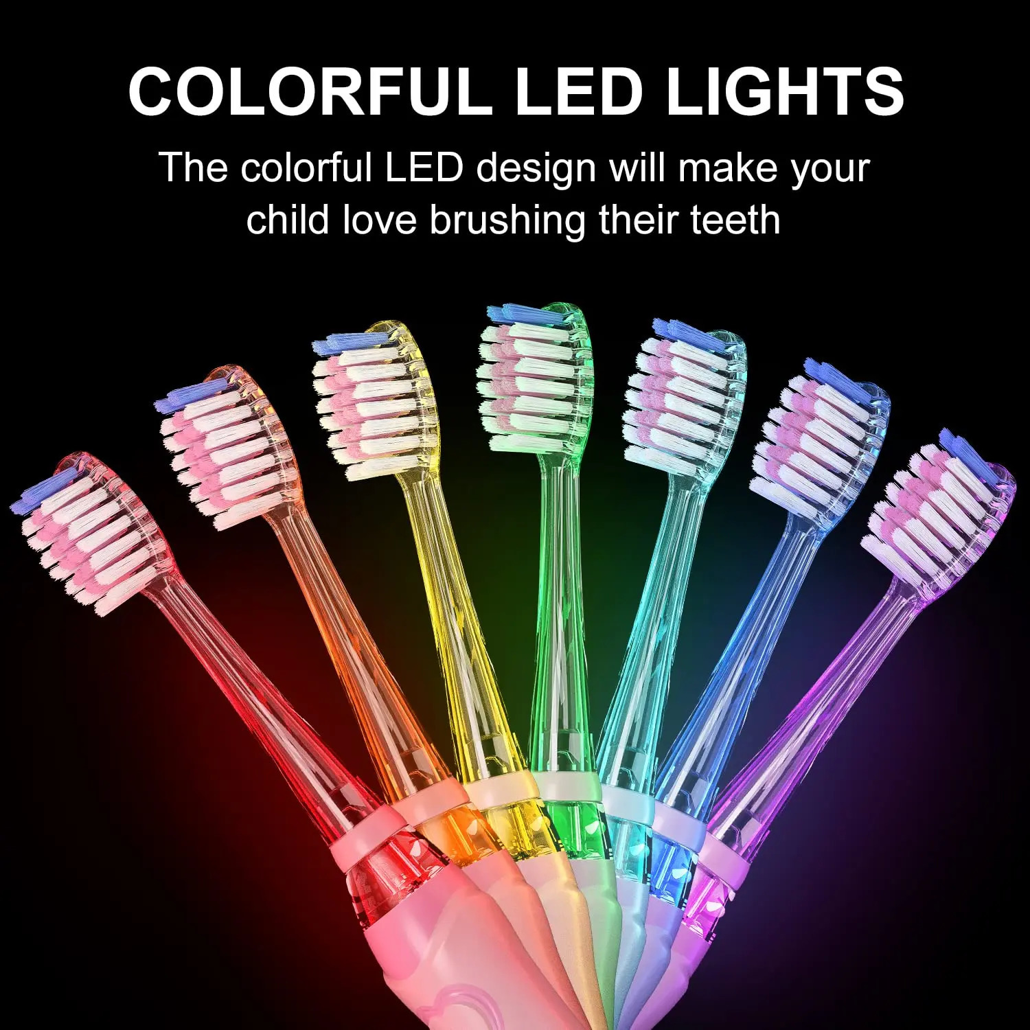SEAGO Kids Electric Toothbrush Soft Bristle Tooth Brush For Kids with 2 Mins Timer LED Light Battery Powerd Toothbrush for 4-12 241219
