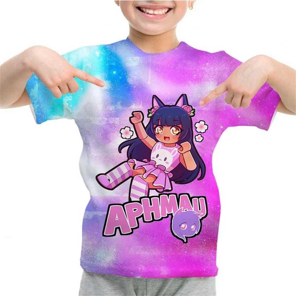 Aphmau 3D Print T Shirt for Kids Girls Tshirts Boys Anime T-shirts Camiseta Toddler Kaii Tee Tops Childrens ClothingXJ241219