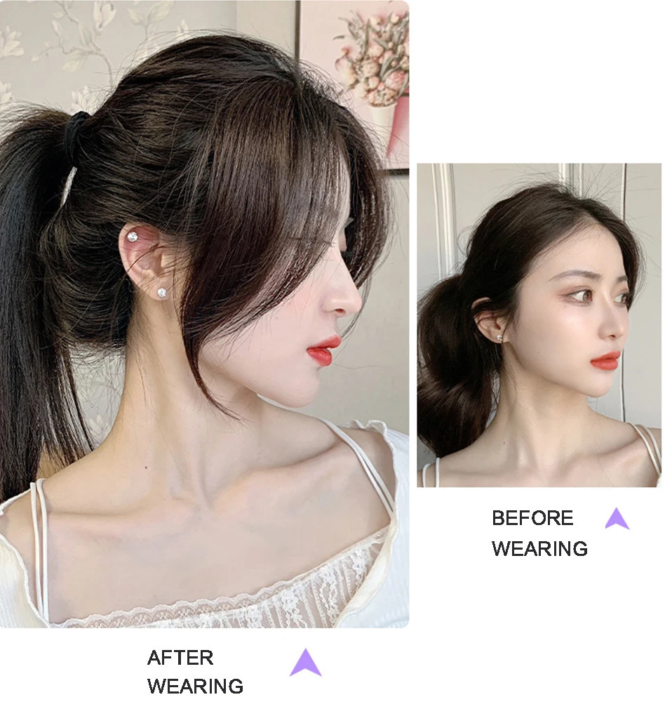 AS Long Bangs Two Side Fringe Black Brown Natural Hair Extension Front Hair Piece Clip In Extensions Overhead Bang False Hair 241219
